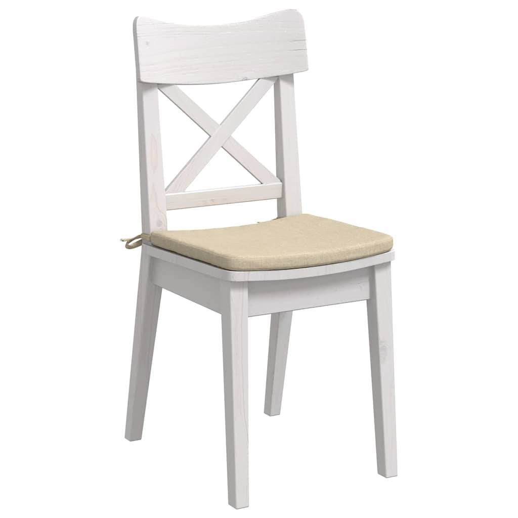 Coussins de siège 4 pcs Crème 40 x 40 x 3 cm tissu Maison Chic - Image 3