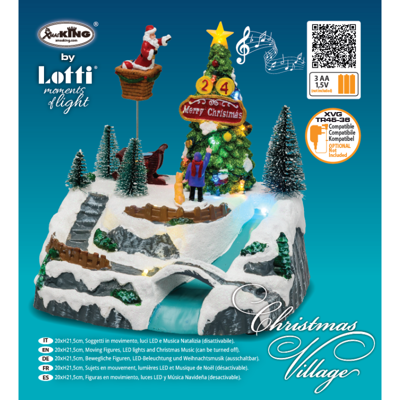 Lotti - Village de noël lumineux Père Noël décore un grand sapin musical LED Lotti - Image 5