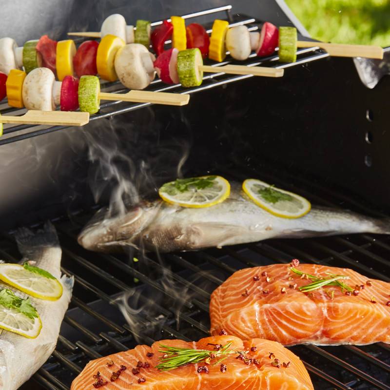 Brasero - Plancha gaz et barbecue charbon Bi‑Energy L – BRASERO BY FAVEX – 2 x 3,6 kW – Plaque inox – 10 à 12 convives - Housse incluse - Image 4