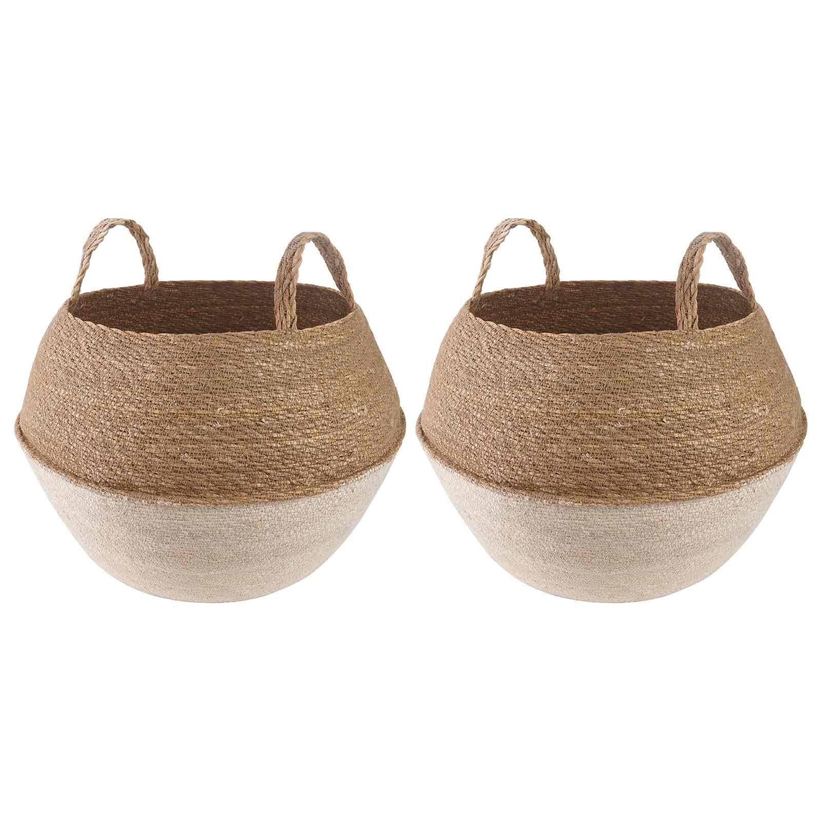 Vidaxl - Pot de plante avec poignées 2 pc Blanc Ø 45 x 36 cm vidaXL 42012271 - Image 2