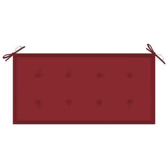 ComfortXL - Banc de Jardin en Teck Massif Finition à l'Eau avec Coussin Rouge Bordeaux pour Extérieur 112 cm – ComfortXL Outdoor Living - Image 6