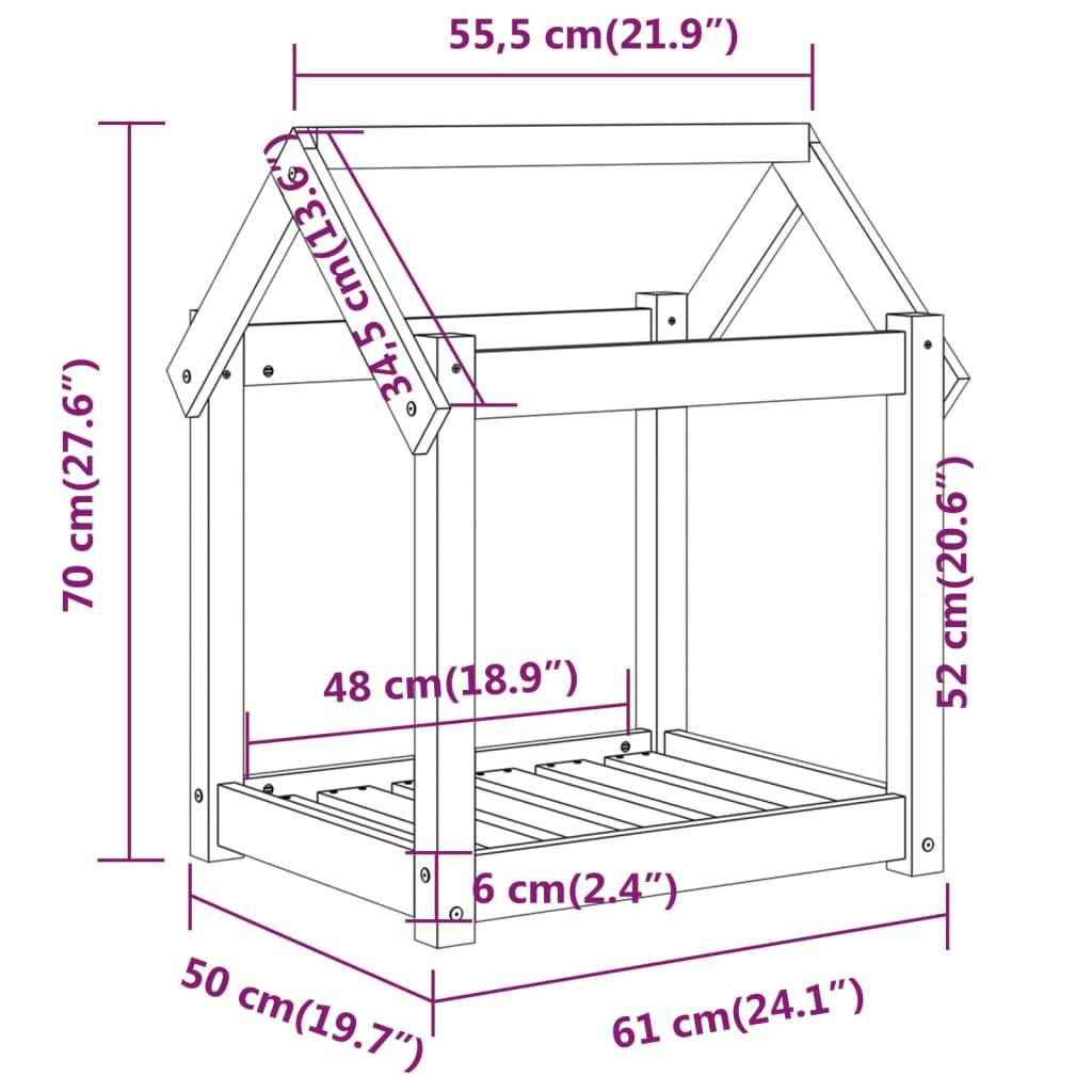 Vidaxl - Lit pour chien 61x50x70 cm Bois de pin solide vidaXL 822197 - Image 3