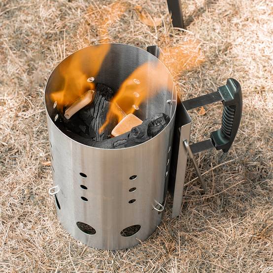 Accessoires de barbecue,Poêle à charbon de bois pour barbecue, cheminée d'allumage avec poignée de sécurité, allume-charbon rapide pour barbecue- - Image 5