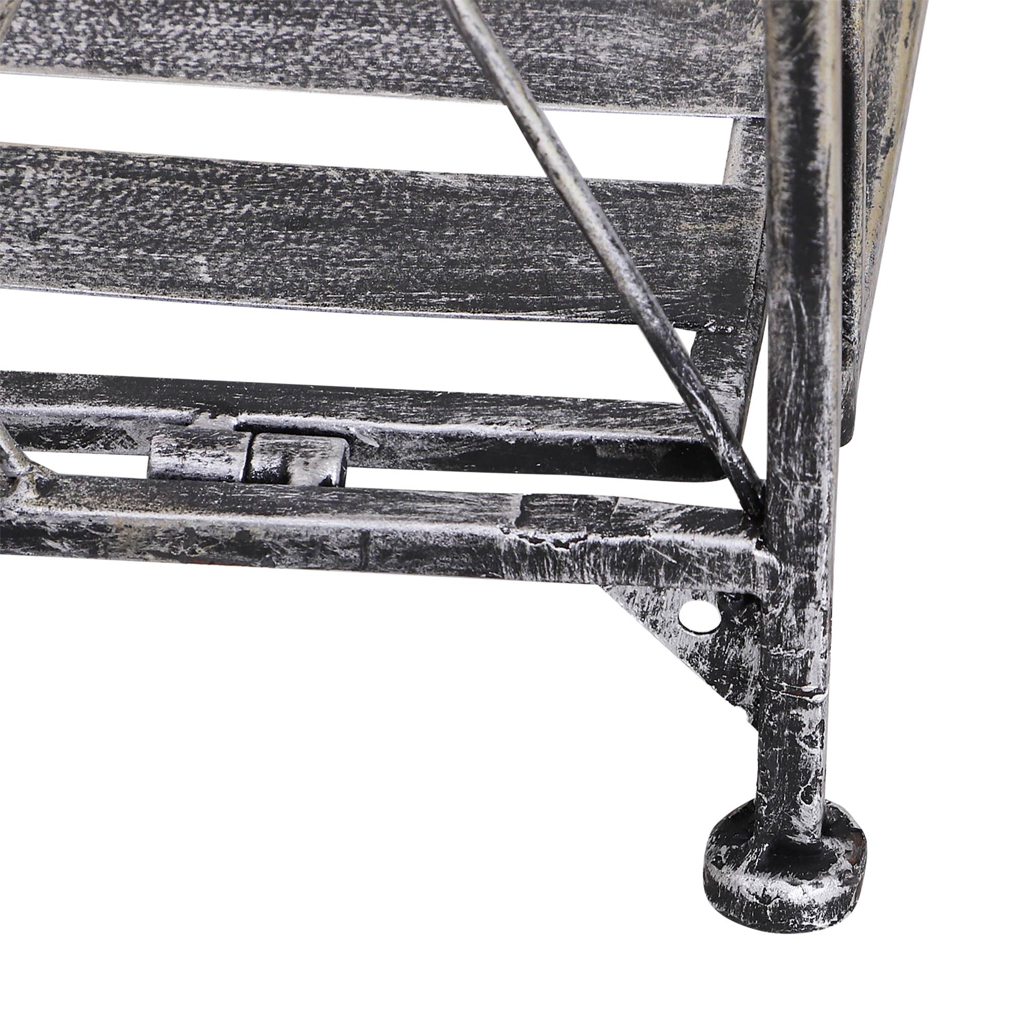 Étagère pour plantes métallique 3 niveaux, gris argenté, 44 x 25 x 96 cm - PANGIVO - Image 8