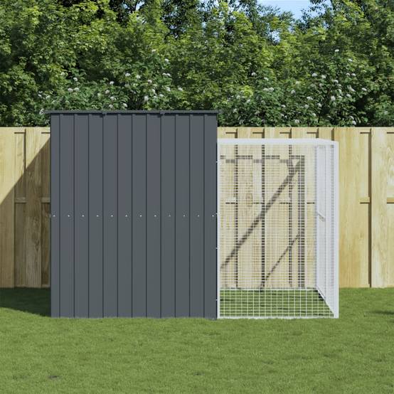 Vidaxl - Niche pour chien avec cour anthracite 214x253x181 cm vidaXL 3189131 - Image 1