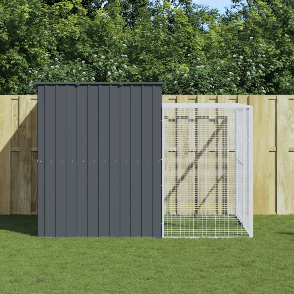 Vidaxl - Niche pour chien avec cour anthracite 214x253x181 cm vidaXL 3189131 - Image 1