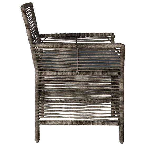 Lot de 4 chaises de jardin polyrotin et acier gris 61 x 58 x 83 cm - PANGIVO - Image 6