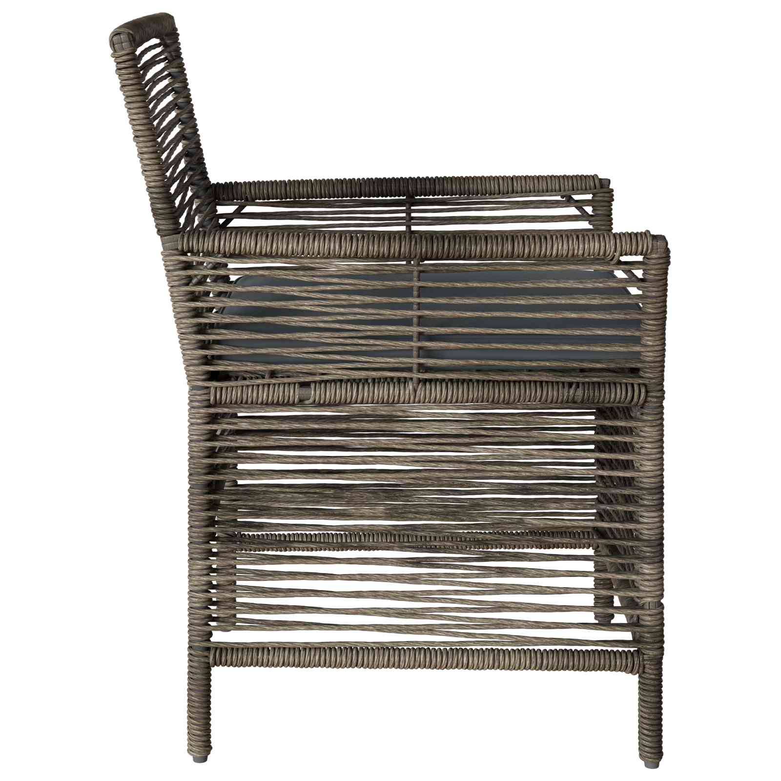 Lot de 4 chaises de jardin polyrotin et acier gris 61 x 58 x 83 cm - PANGIVO - Image 6
