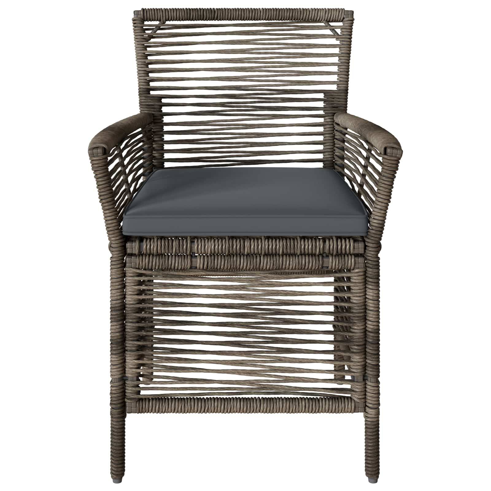 Lot de 4 chaises de jardin polyrotin et acier gris 61 x 58 x 83 cm - PANGIVO - Image 5