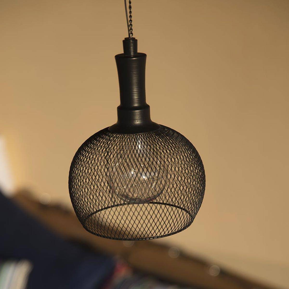 Lumisky - Suspension solaire ronde LOFT ROUND Noir Acier H85cm - Image 4