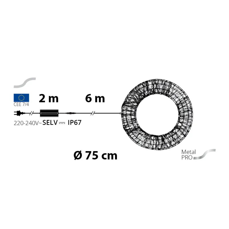 Lotti - Couronne 3D lumineuse ø75cm MicroLED Blanc Chaud & RGB Flash HDM Pro MultiFLASH Lotti - Image 2