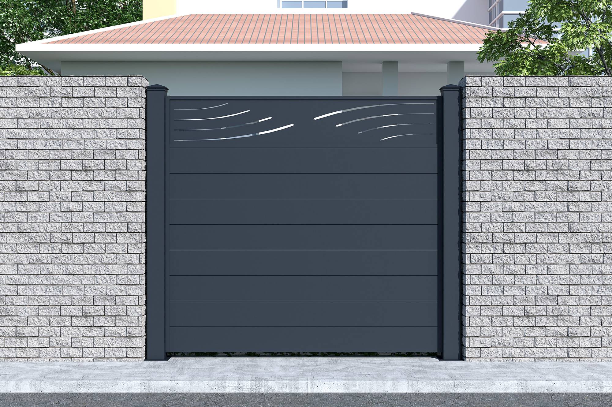 Casanoov Lot de 2 kits de clôture aluminium VELETA H.170 cm - kits complet 3.8m