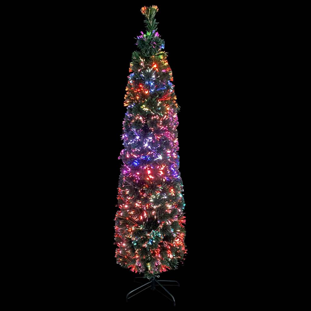 Grand sapin de Noël fin fibre optique lumineuse pour salon Vert 210 cm – ComfortXL Outdoor Living - Image 3