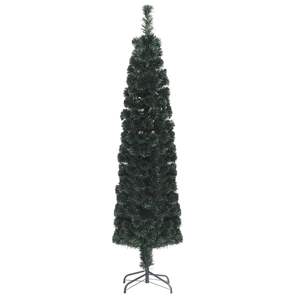 Grand sapin de Noël fin fibre optique lumineuse pour salon Vert 210 cm – ComfortXL Outdoor Living - Image 2