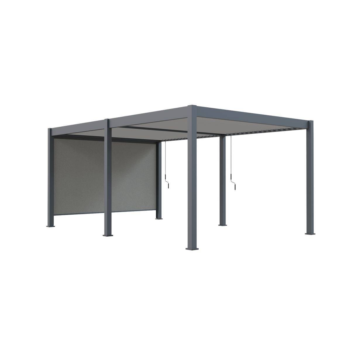 Direct Abris - Pergola Bioclimatique Aluminium Autoportée 19m² - 3,6x5,3 - Store Latéral Inclus - Anthracite - 34 lames en Aluminium a 120 degrés - Image 7