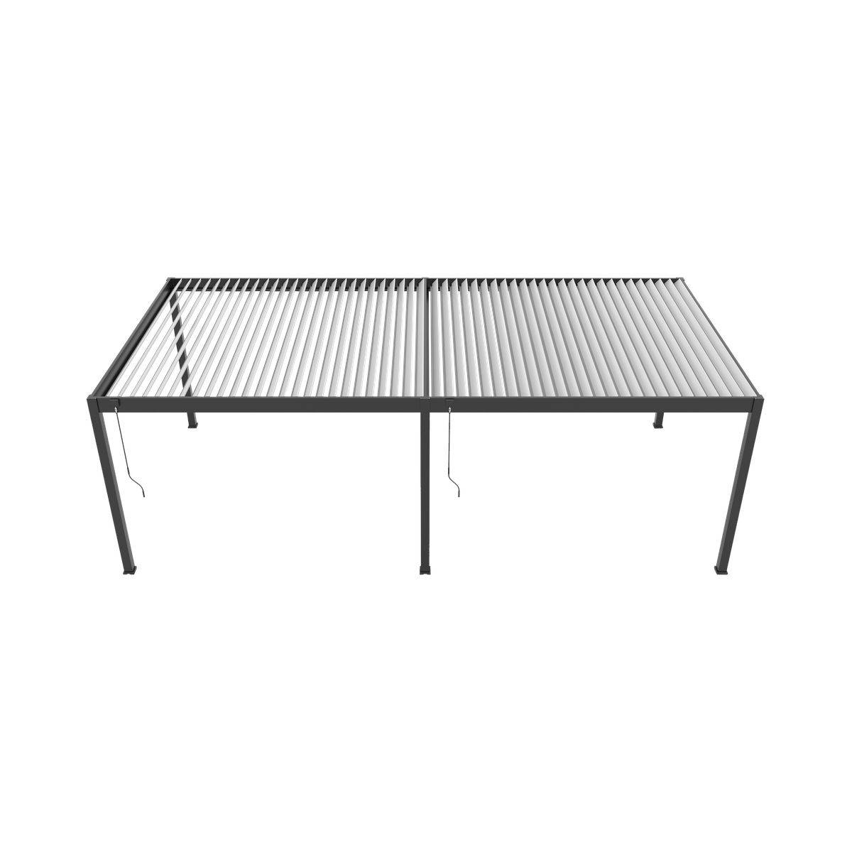 Direct Abris - Pergola Bioclimatique Aluminium Autoportée 19m² - 3,6x5,3 - Store Latéral Inclus - Anthracite - 34 lames en Aluminium a 120 degrés - Image 3