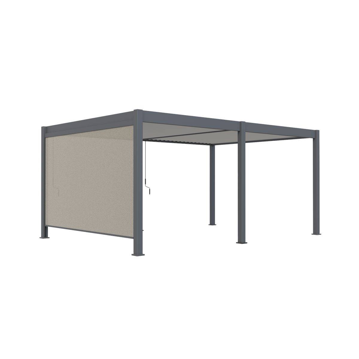 Direct Abris - Pergola Bioclimatique Aluminium Autoportée 19m² - 3,6x5,3 - Store Latéral Inclus - Anthracite - 34 lames en Aluminium a 120 degrés - Image 6