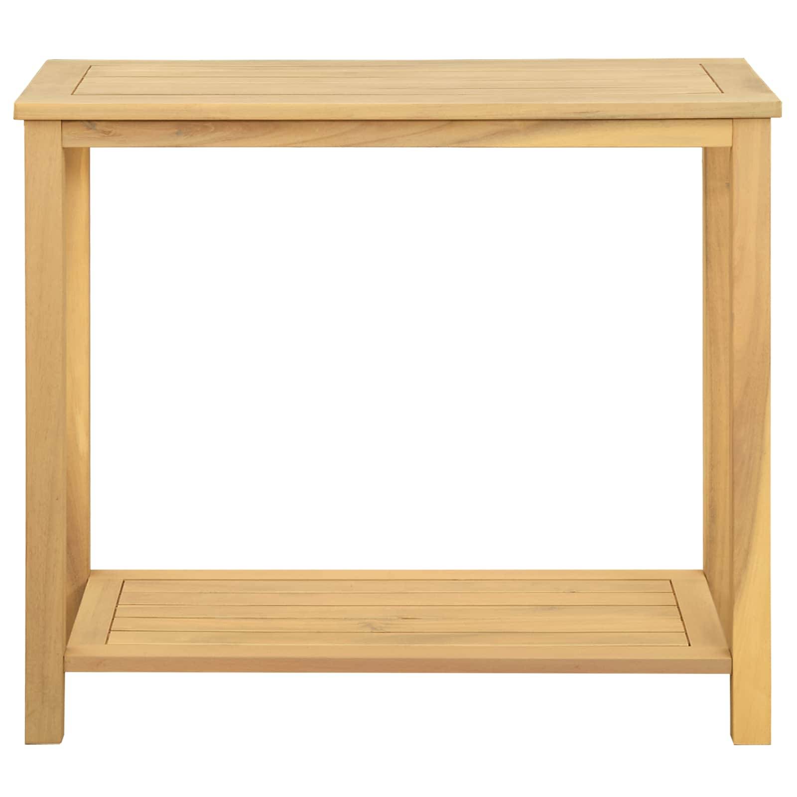 Table console jardin bois acacia clair 80 x 35 x 75 cm - PANGIVO - Image 2