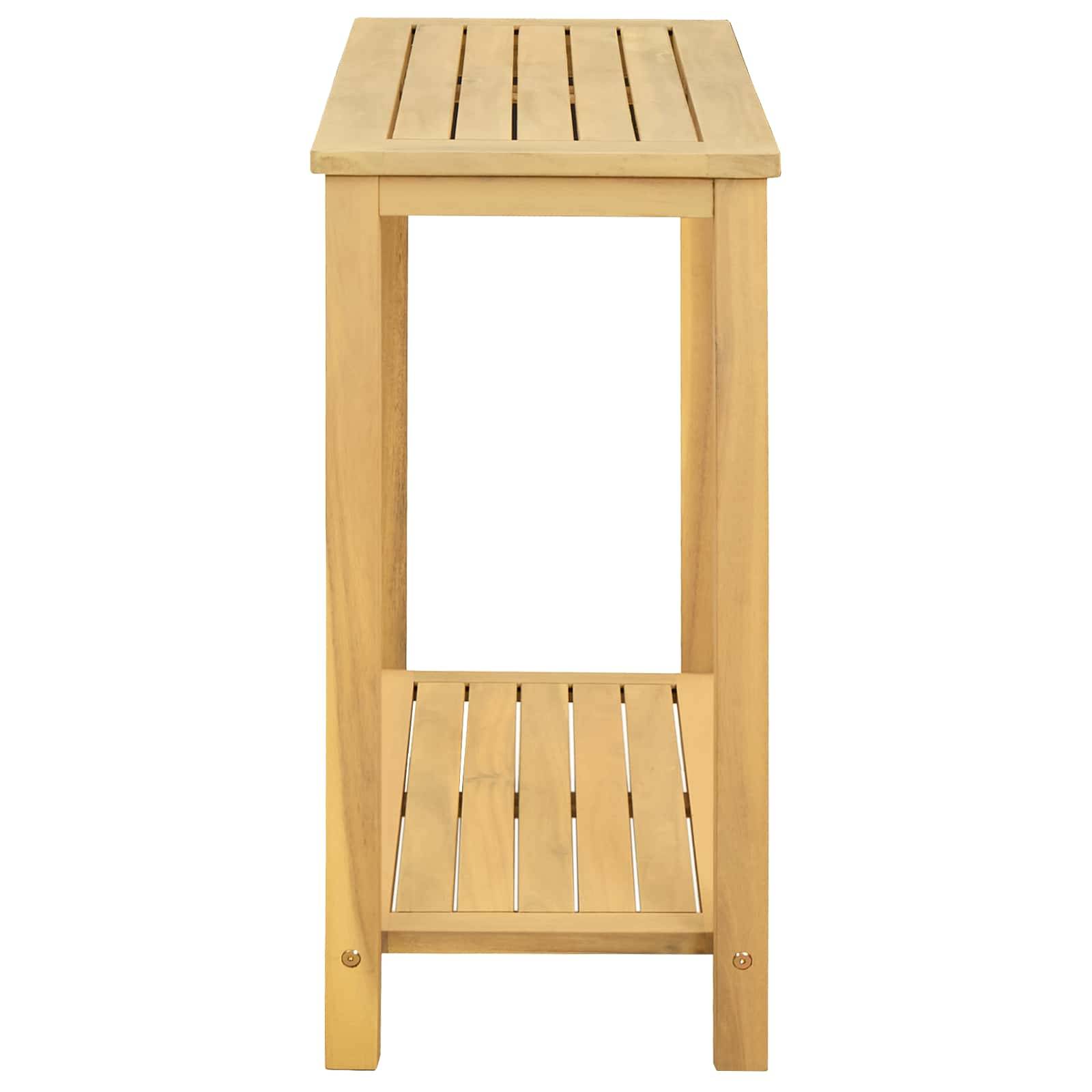 Table console jardin bois acacia clair 80 x 35 x 75 cm - PANGIVO - Image 3