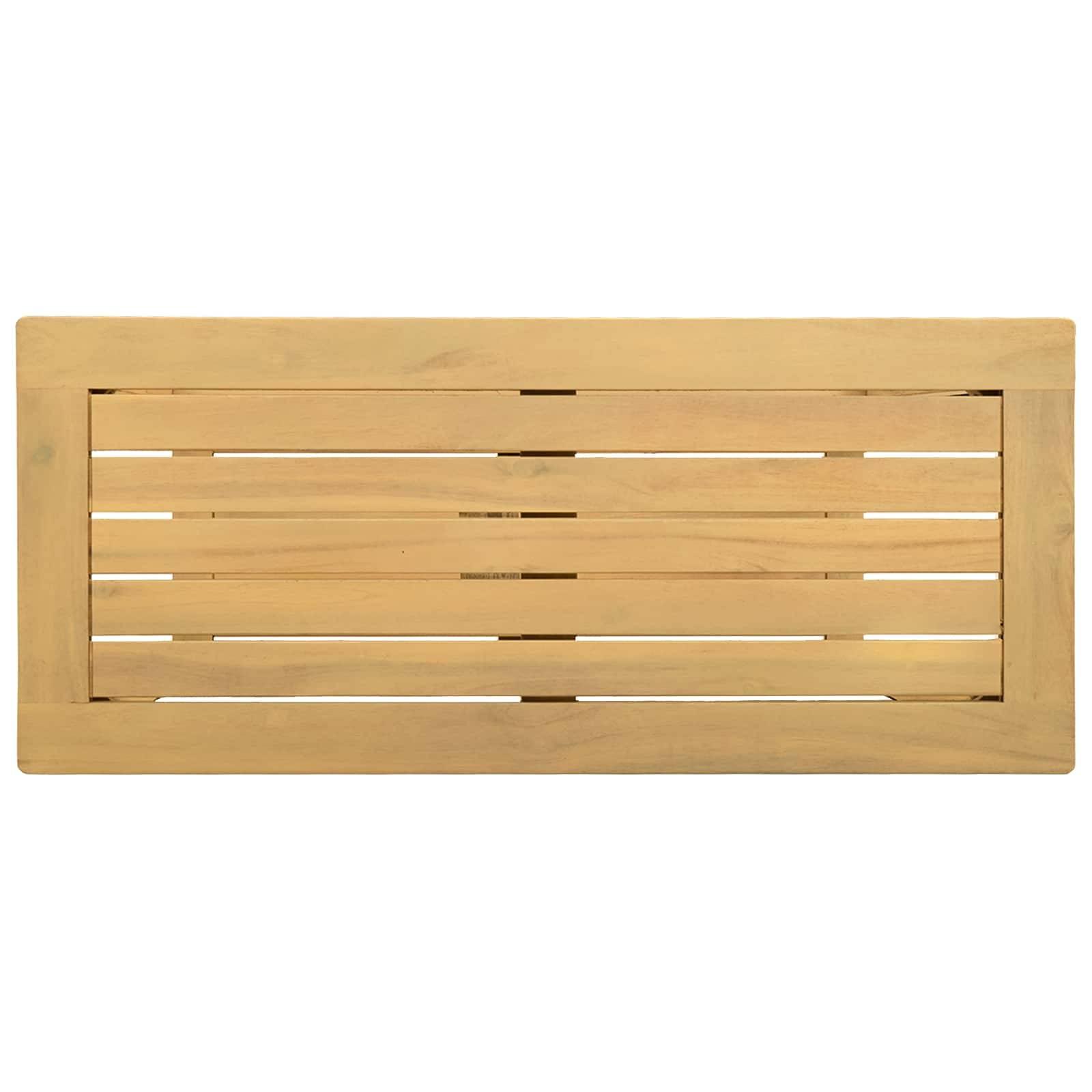 Table console jardin bois acacia clair 80 x 35 x 75 cm - PANGIVO - Image 4