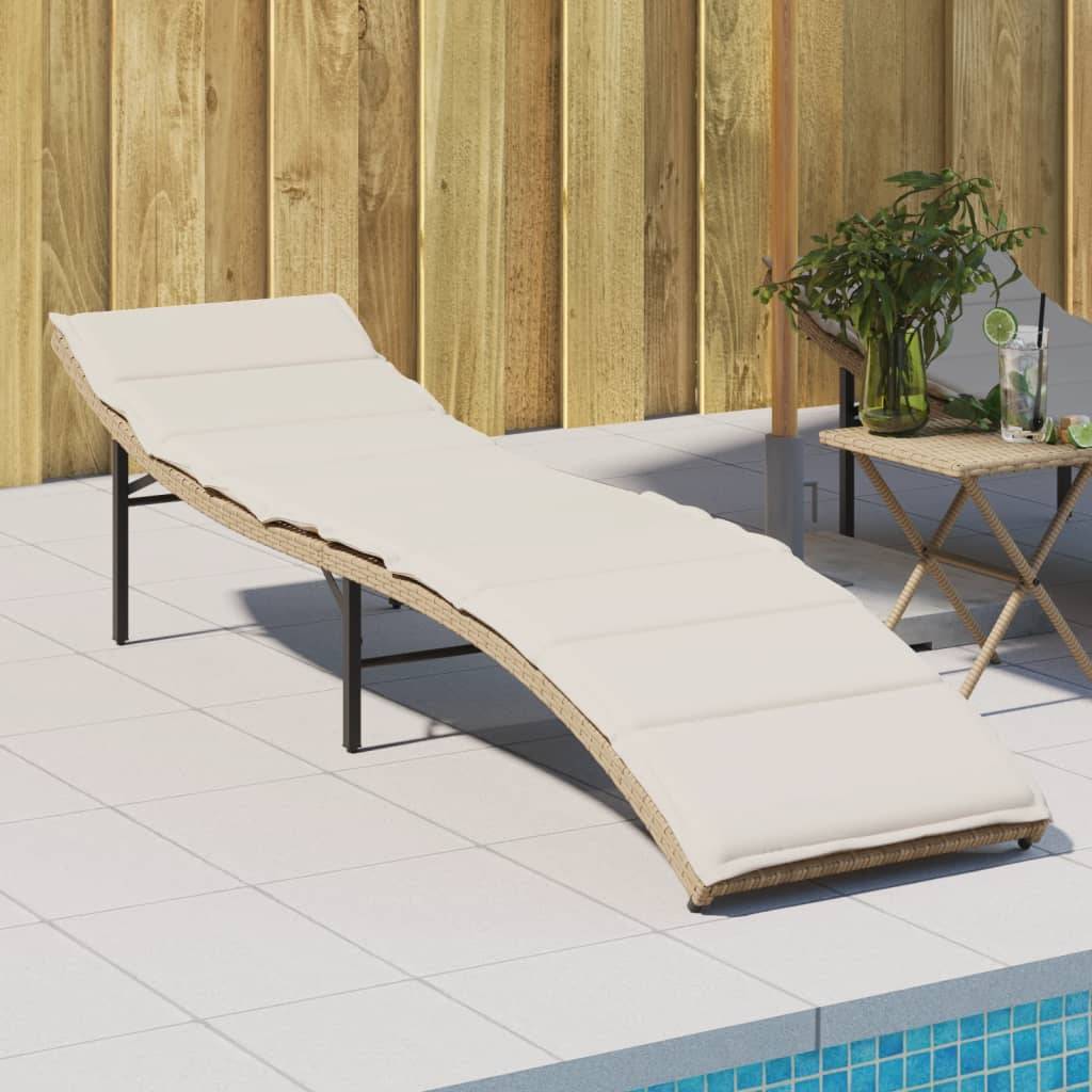 Bain de soleil Polyrotin Inclinable Terrasse Beige 55x199 cm – ComfortXL Outdoor Living - Image 1