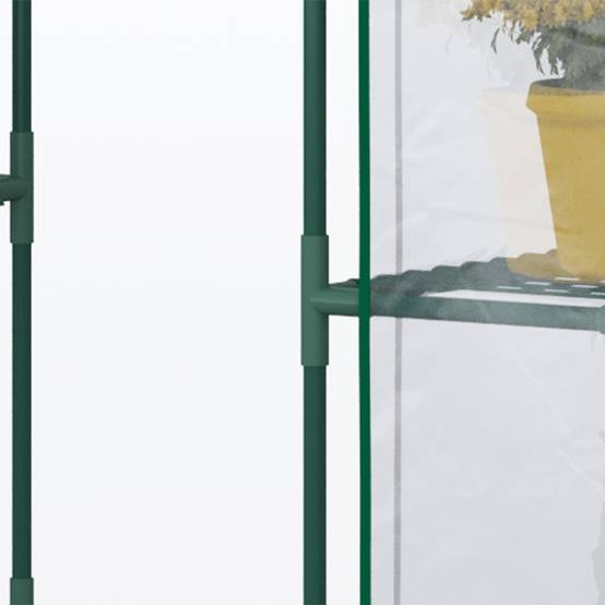 Serre de jardin balcon acier 4 tablettes culture plantes porte zippée 142x73x195cm transparent - ComfortXL Outdoor Living - Image 10