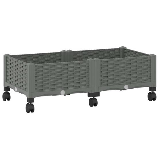 Jardinière polypropylène gris clair 80 x 40 x 33 cm - PANGIVO - Image 2
