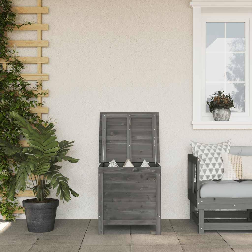 Boîte de Rangement Jardin en Bois de Sapin Massif pour Coussins et Outils Anthracite 50 cm – ComfortXL Outdoor Living - Image 1