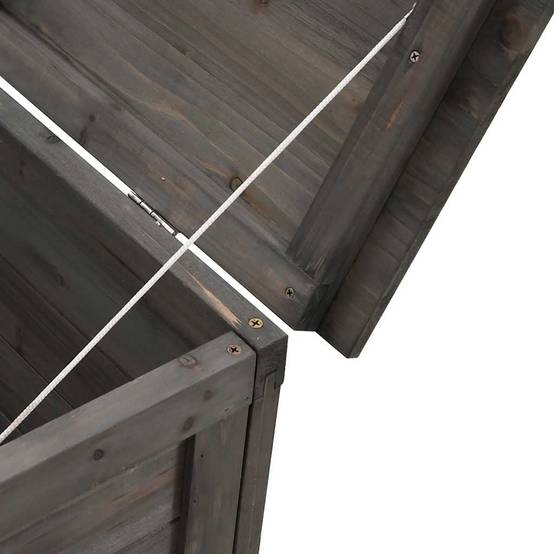 Boîte de Rangement Jardin en Bois de Sapin Massif pour Coussins et Outils Anthracite 50 cm – ComfortXL Outdoor Living - Image 7