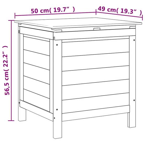 Boîte de Rangement Jardin en Bois de Sapin Massif pour Coussins et Outils Anthracite 50 cm – ComfortXL Outdoor Living - Image 8