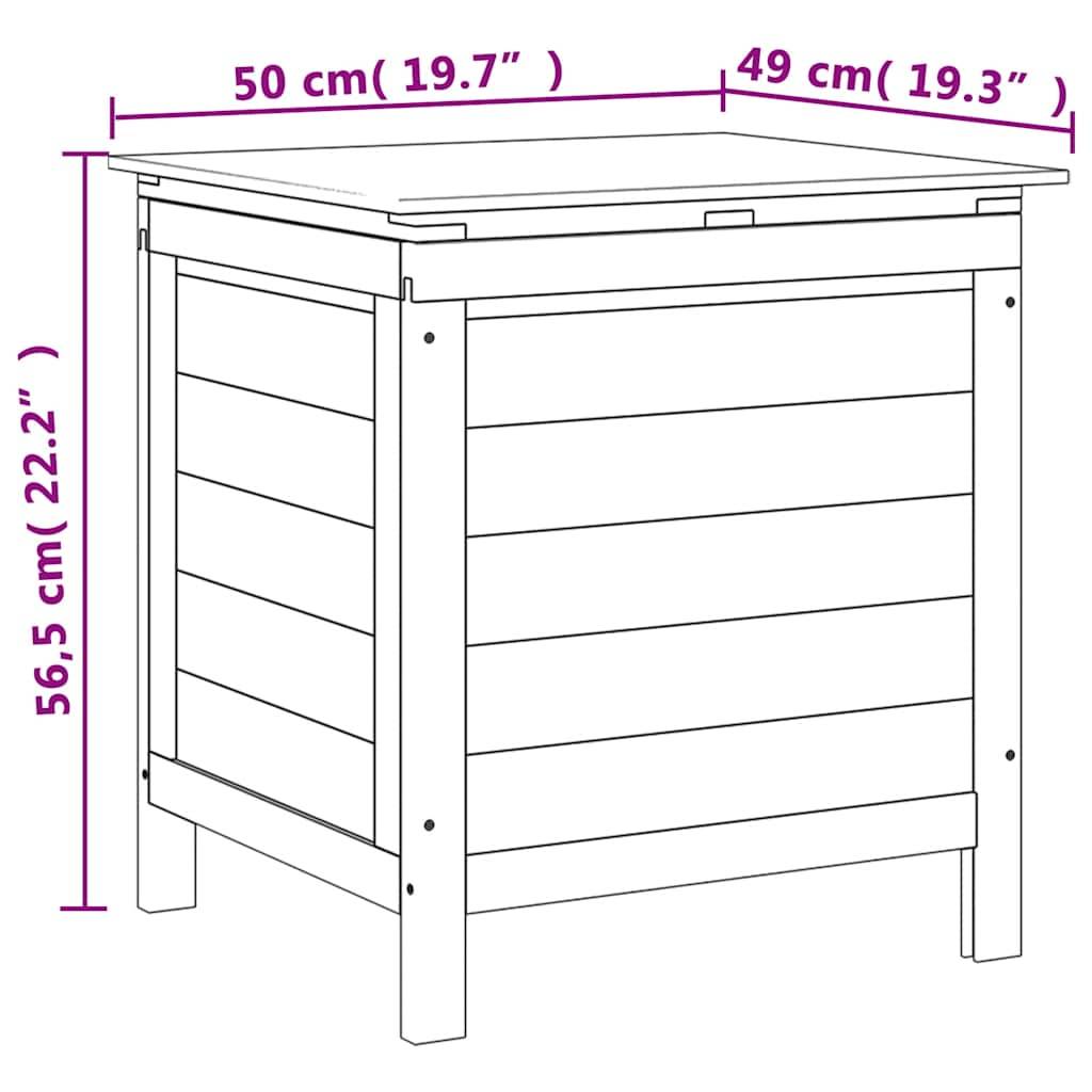 Boîte de Rangement Jardin en Bois de Sapin Massif pour Coussins et Outils Anthracite 50 cm – ComfortXL Outdoor Living - Image 8
