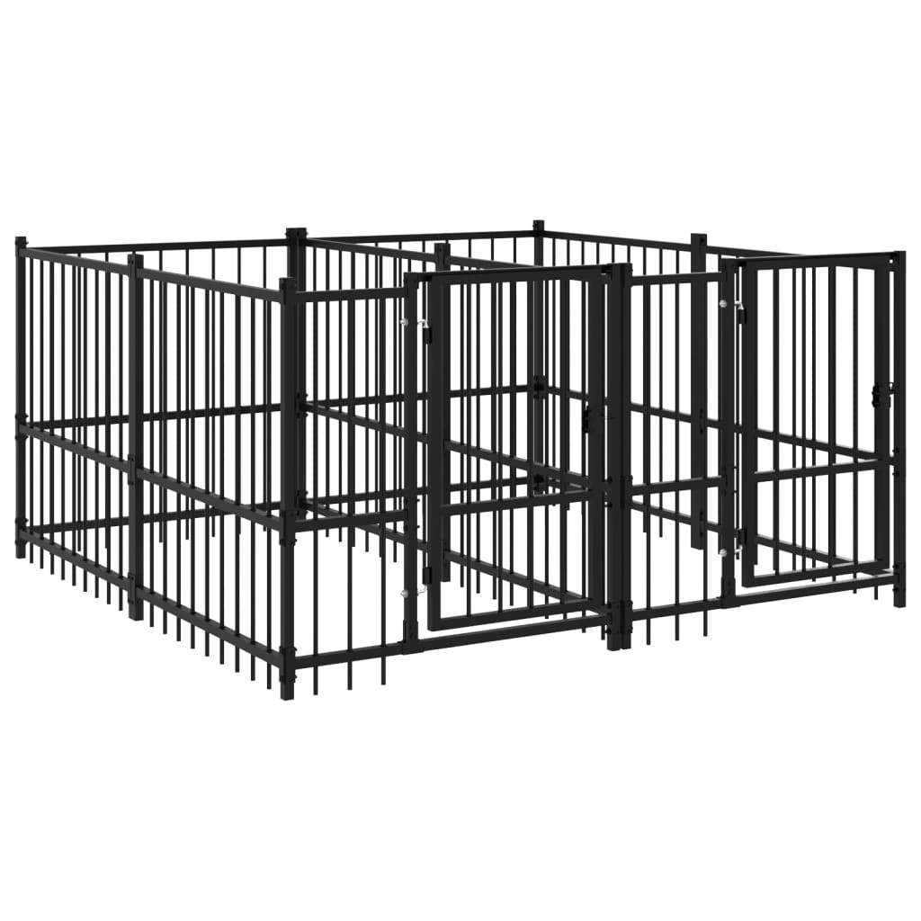 Vidaxl - Chenil d'extérieur pour chiens Acier 3,75 m² vidaXL 3124579 - Image 2