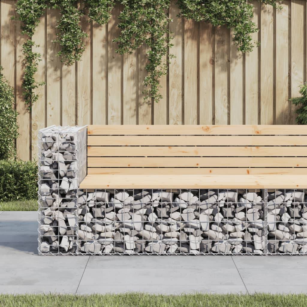 Maison Chic - Banc de jardin - Banc d'extérieur - Banquette design gabion 122x71x65,5 cm bois massif de pin - Image 2