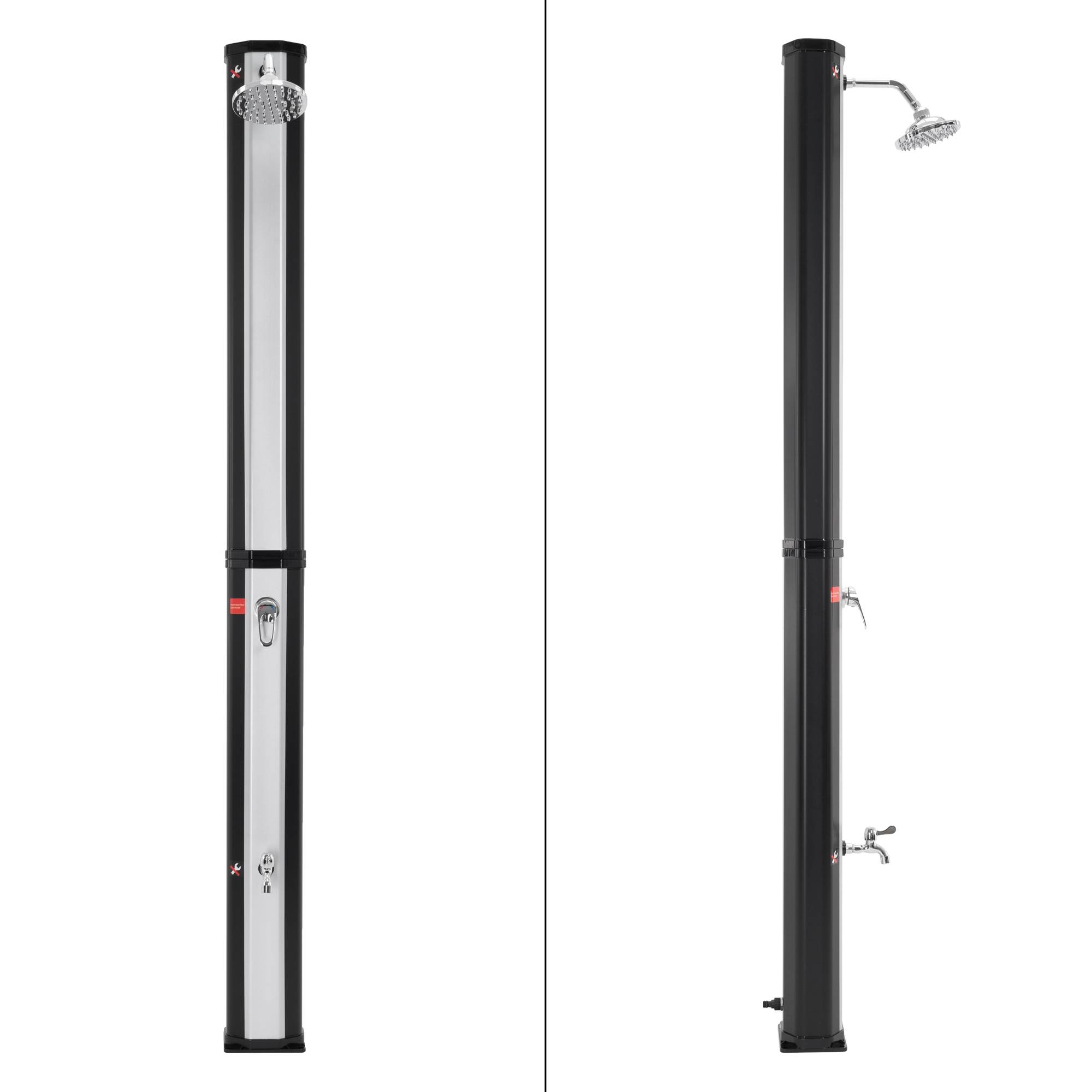 Ecd-Germany - Douche solaire pour l’extérieur 35 litres noir/argent + robinet raccord eau pied - Image 2