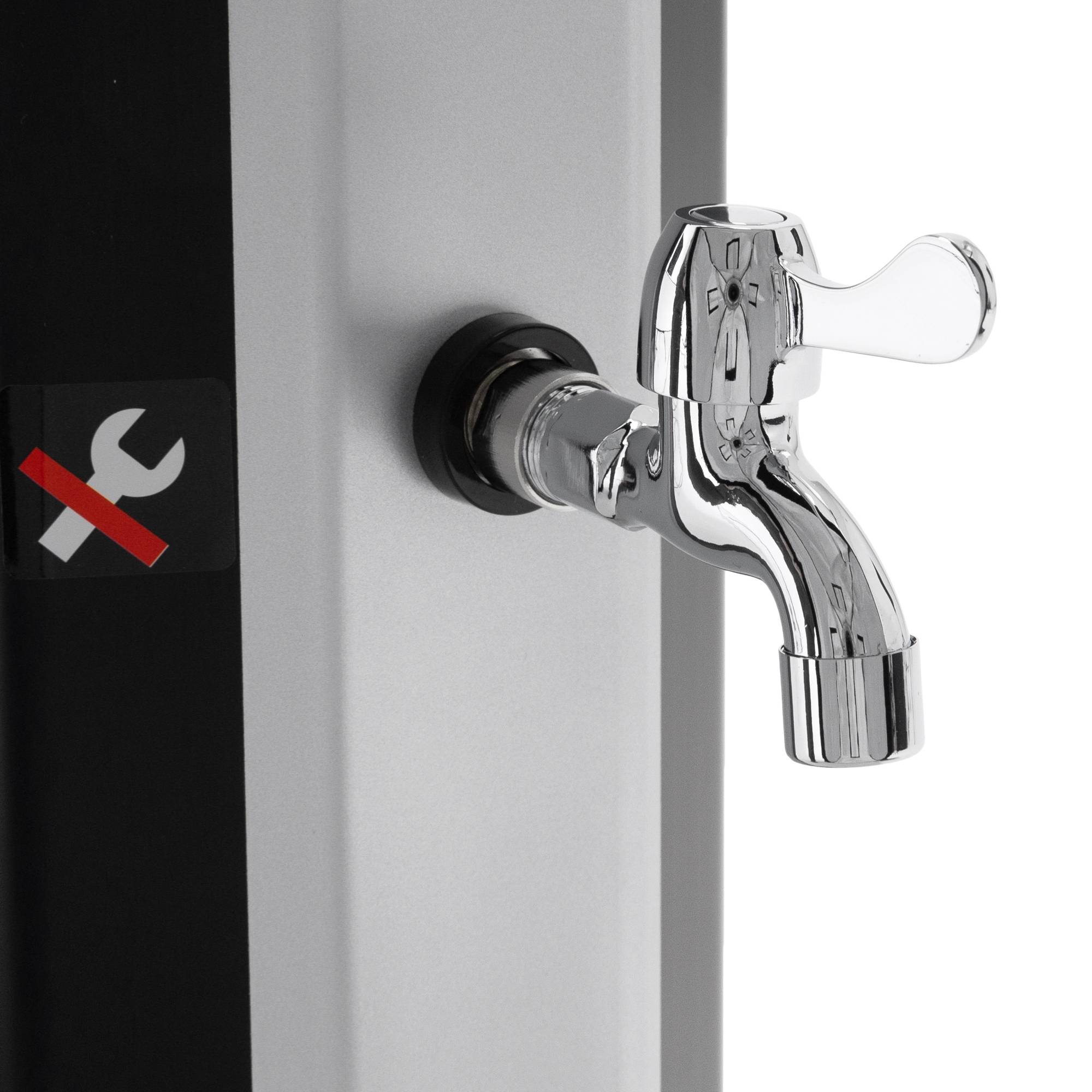 Ecd-Germany - Douche solaire pour l’extérieur 35 litres noir/argent + robinet raccord eau pied - Image 5