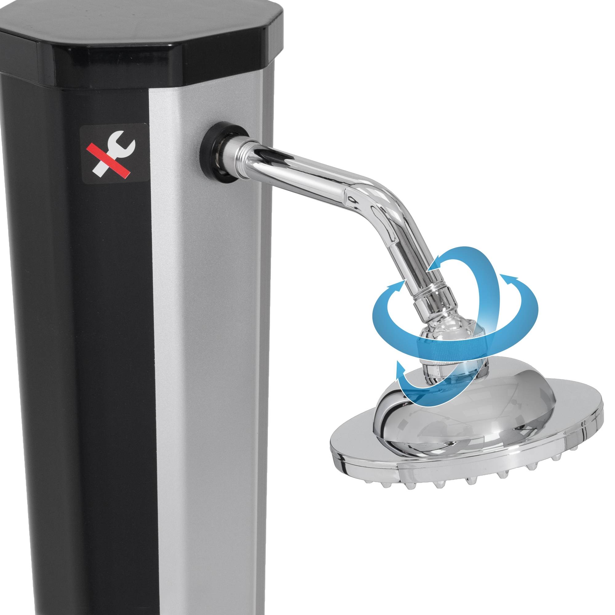 Ecd-Germany - Douche solaire pour l’extérieur 35 litres noir/argent + robinet raccord eau pied - Image 6