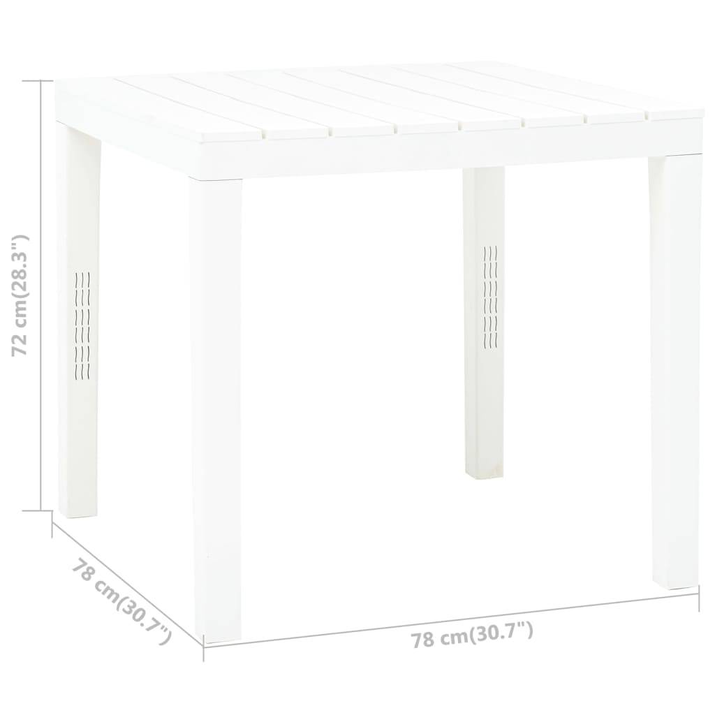Table de jardin plastique blanc 78 x 78 x 72 cm - PANGIVO - Image 5