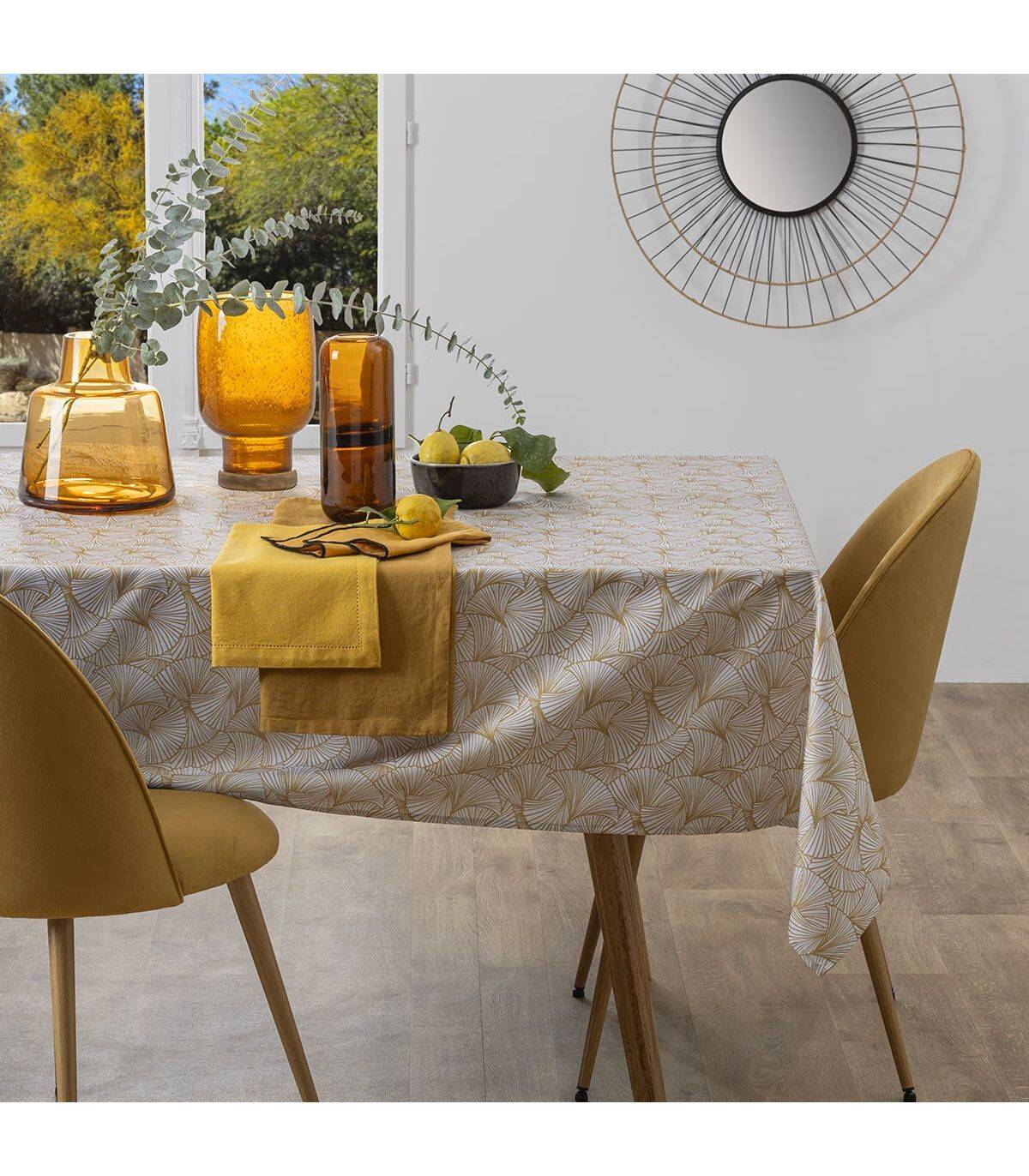 Nappe anti-tache tissu imprimé Ginkgo 140 x 240 cm - Image 3