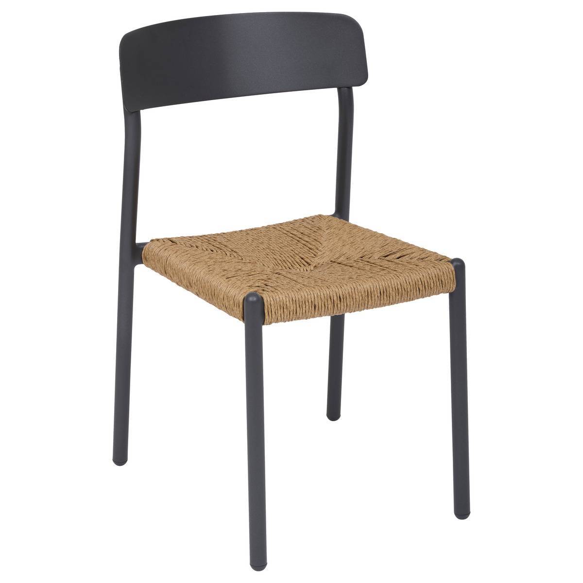Hesperide - Chaise de jardin Wistty empilable gris graphite - Hespéride