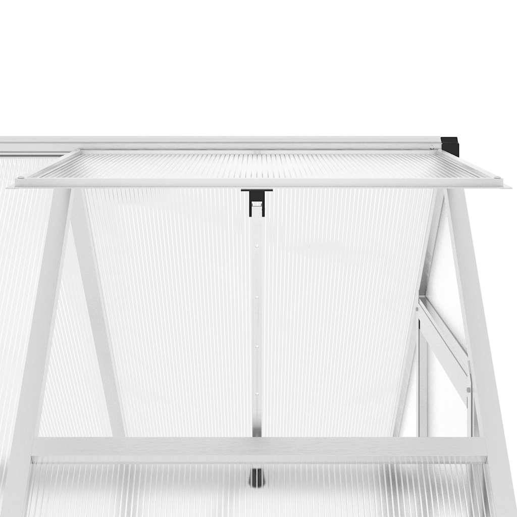 Serre de Jardin Aluminium Polycarbonate 1,93m² avec Base Argent - ComfortXL Outdoor Living - Image 9