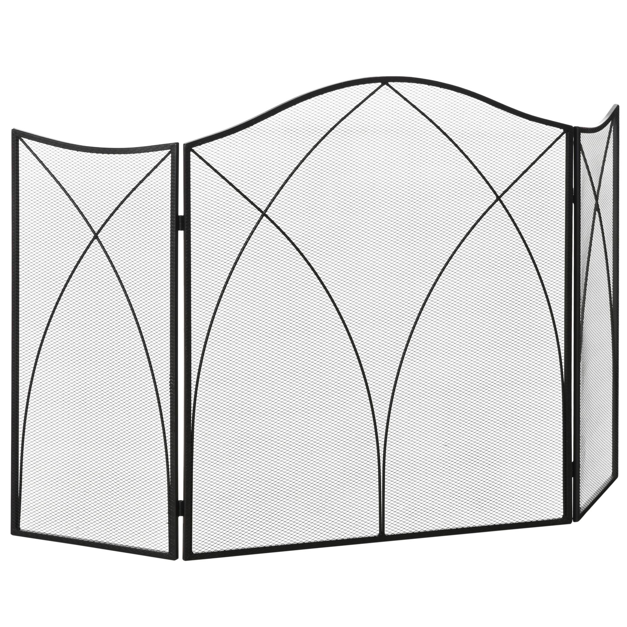 ComfortXL - Pare-feu décoratif pliable 3 panneaux en métal pour sécurité cheminée 126x76cm – ComfortXL Outdoor Living - Image 2
