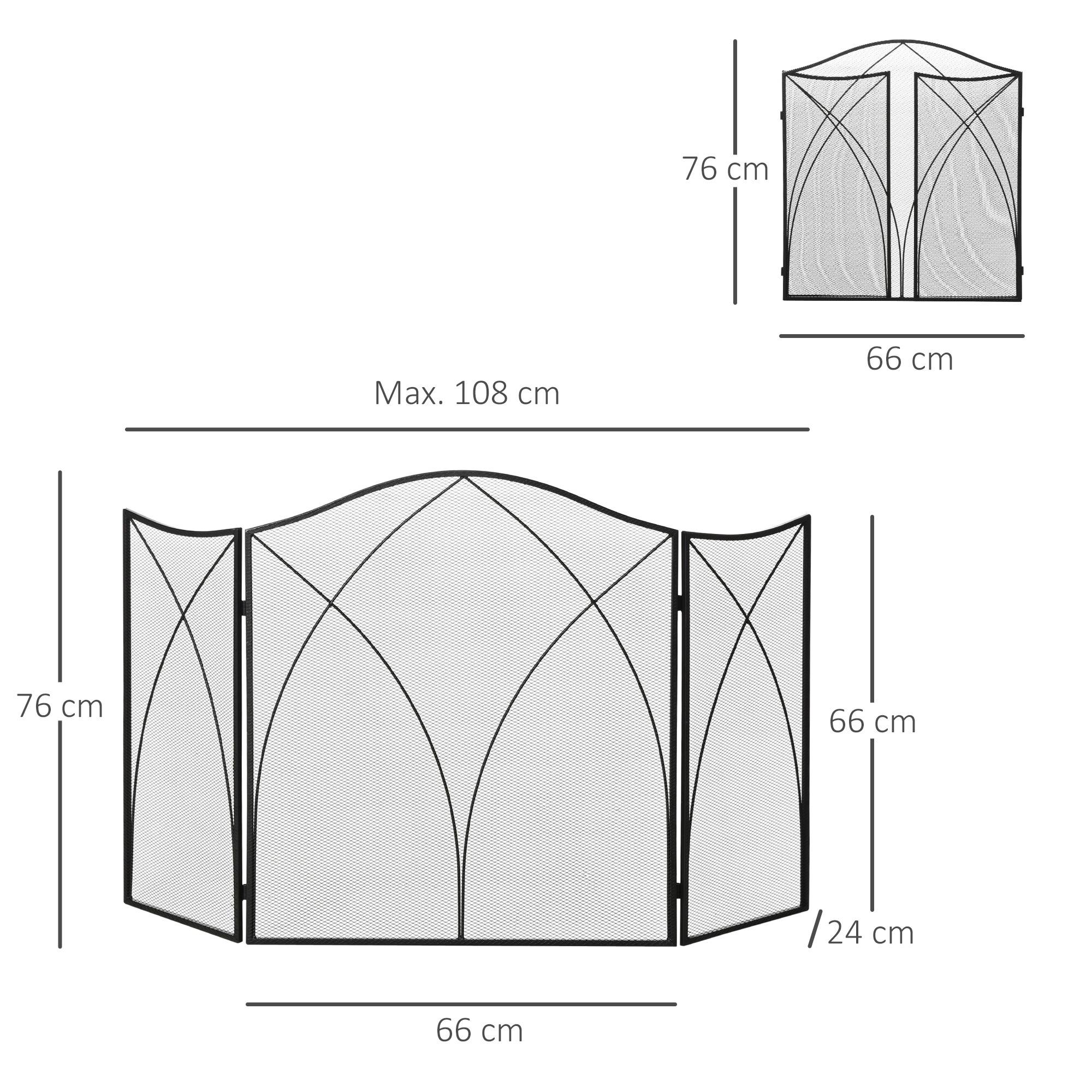 ComfortXL - Pare-feu décoratif pliable 3 panneaux en métal pour sécurité cheminée 126x76cm – ComfortXL Outdoor Living - Image 3