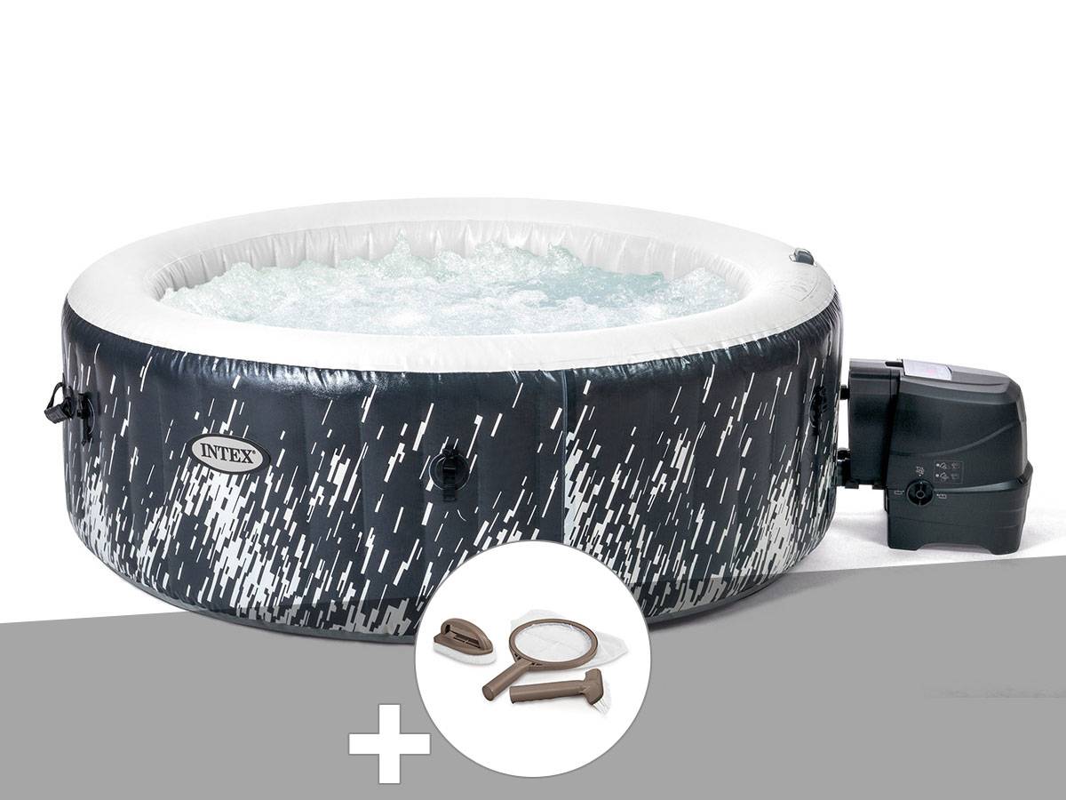 Kit spa gonflable Intex PureSpa Galaxie rond Bulles avec LED 4 places + Kit d'entretien