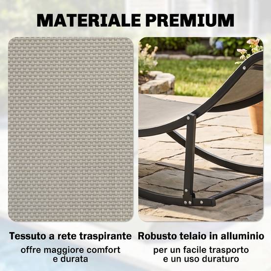 Ensemble de 2 chaises longues pliantes de jardin, en aluminium et textilène, 61 x 165 x 63 cm - Image 8