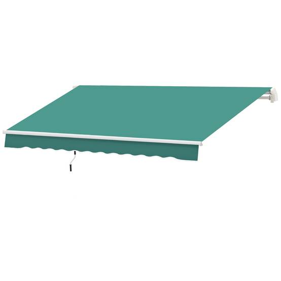 Sans Marque - Store banne à manivelle en aluminium et polyester 3 x 2,5 m, vert foncé - Image 2