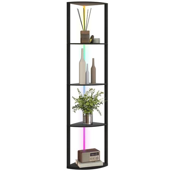 Lampadaire LED, intensité variable sur 5 niveaux, avec étagère, changement de couleur RGB, télécommande - Image 2
