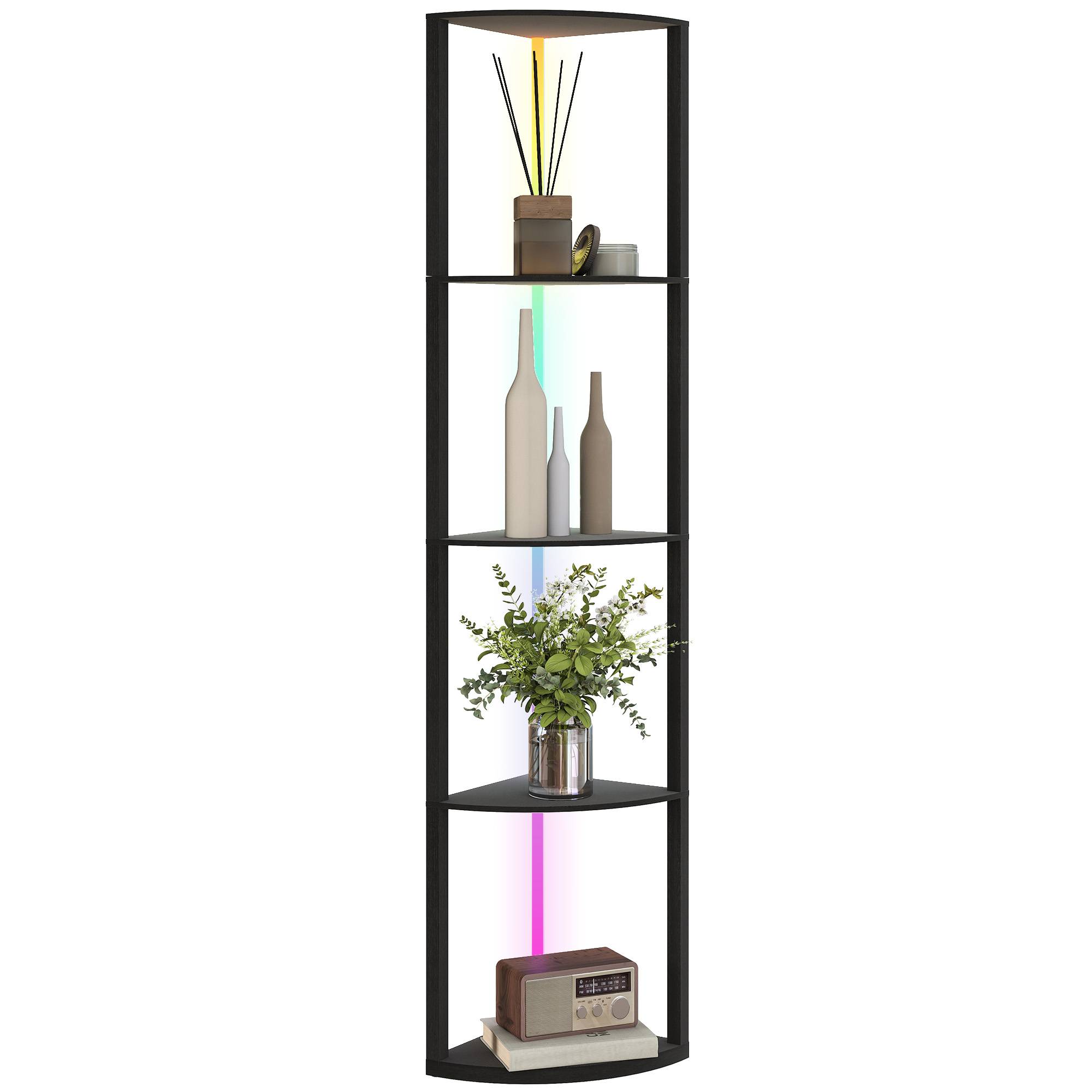 Lampadaire LED, intensité variable sur 5 niveaux, avec étagère, changement de couleur RGB, télécommande - Image 2