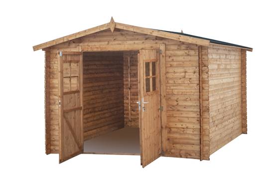 Abri de jardin en bois traité, surface utile 7.62m², 298x298cm, ep 19mm, INT044 /GARTFLEX - Image 2