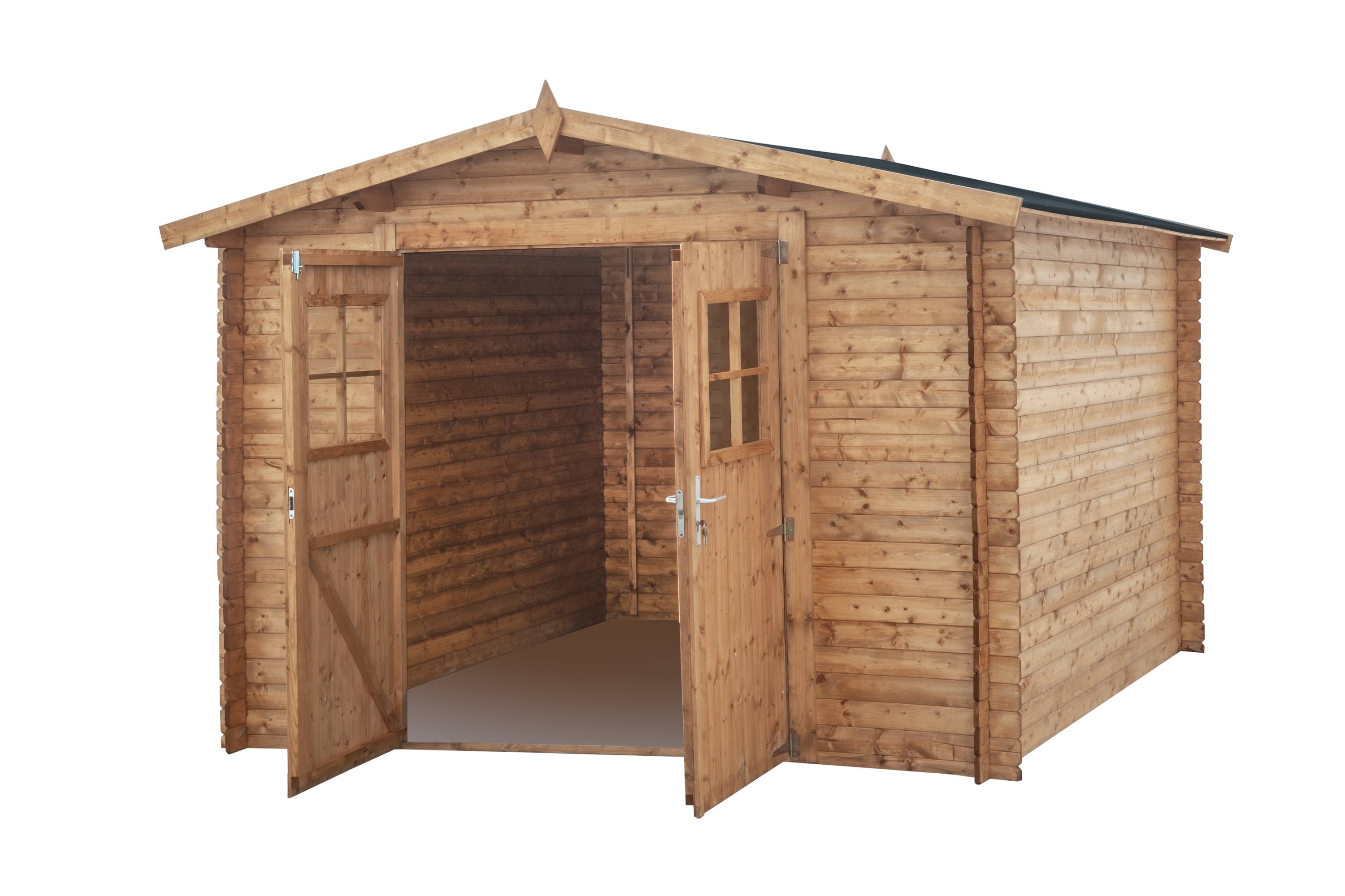 Abri de jardin en bois traité, surface utile 7.62m², 298x298cm, ep 19mm, INT044 /GARTFLEX - Image 2