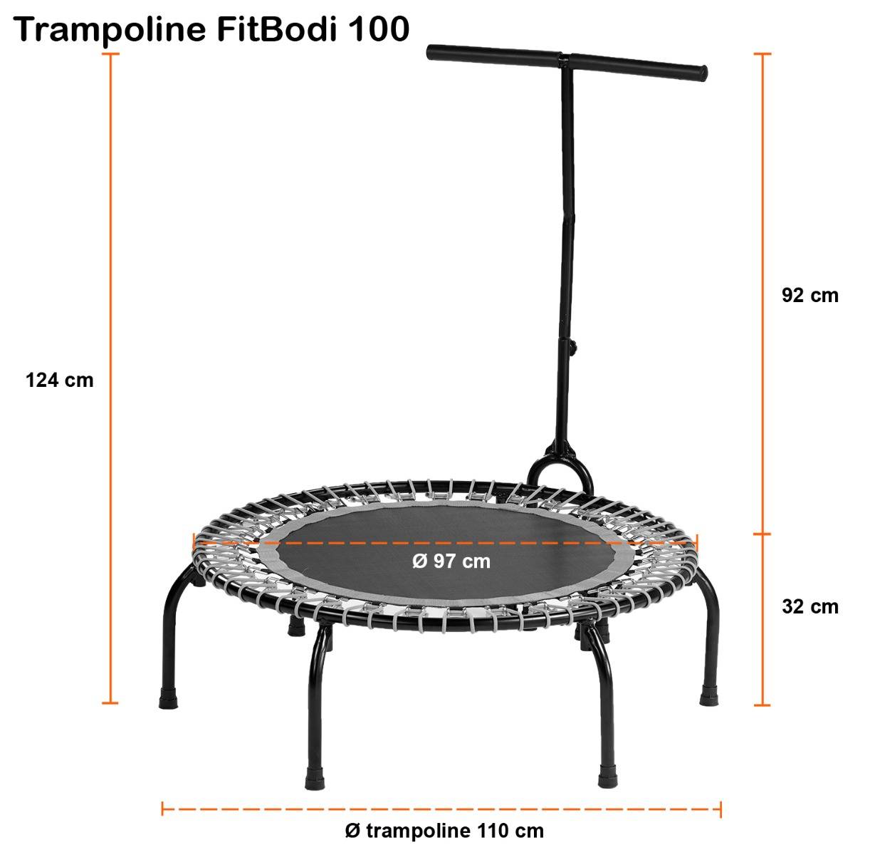 Kangui - Trampoline Fitness Ø 100cm avec barre de maintien - FitBodi 100 Kangui - Image 8